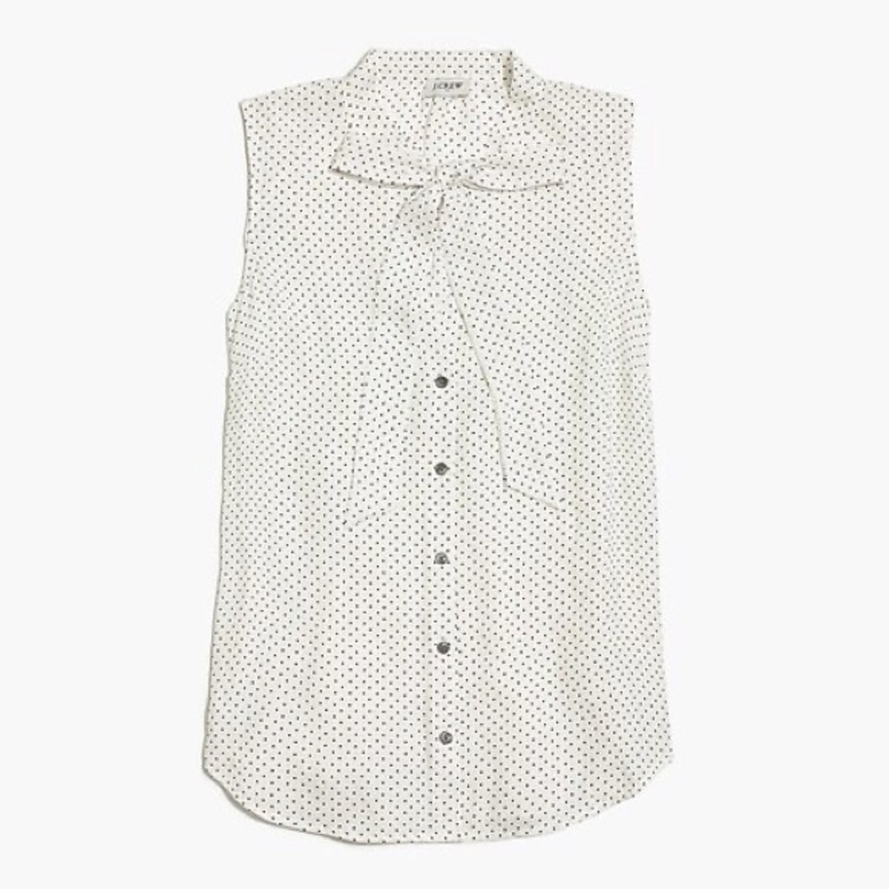 J. Crew Factory Drapey Printed Tie-neck Top NWT